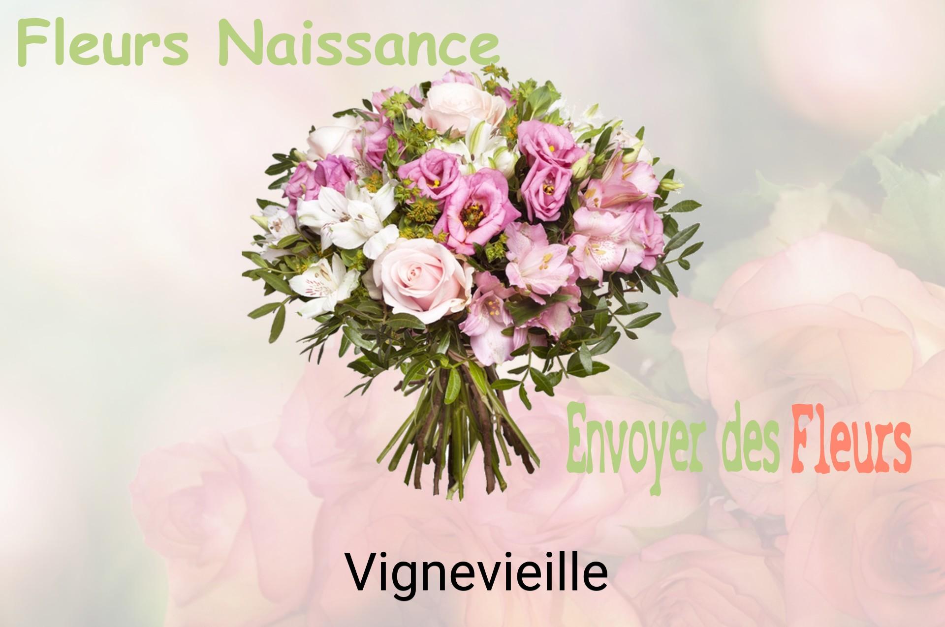 Bouquet de fleurs de naissance livré à Vignevieille