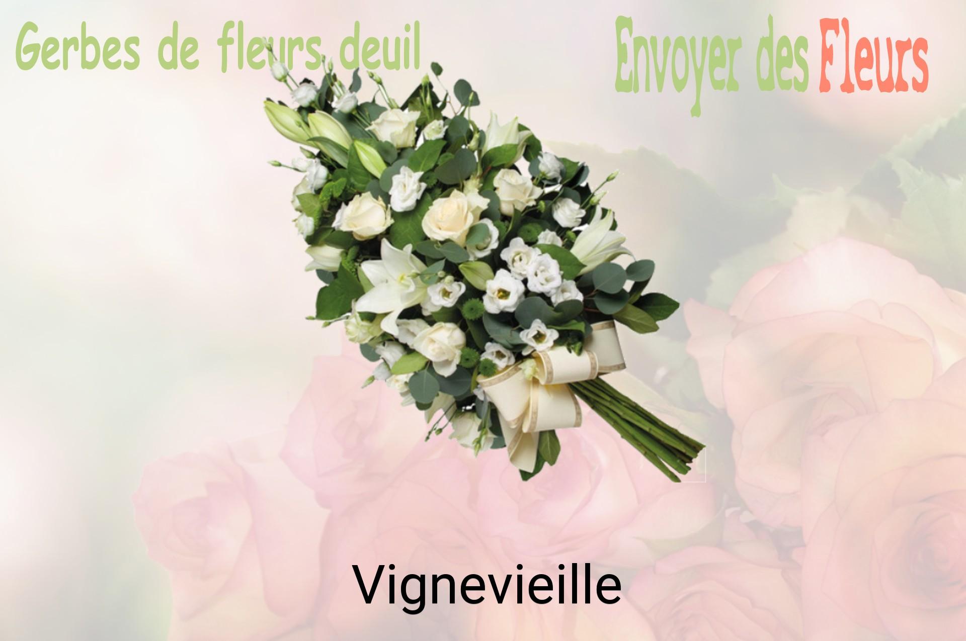 Gerbe de fleurs de deuil livrée à Vignevieille
